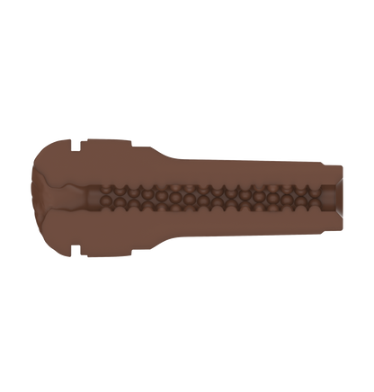 the inside of the feel stroker dark brown