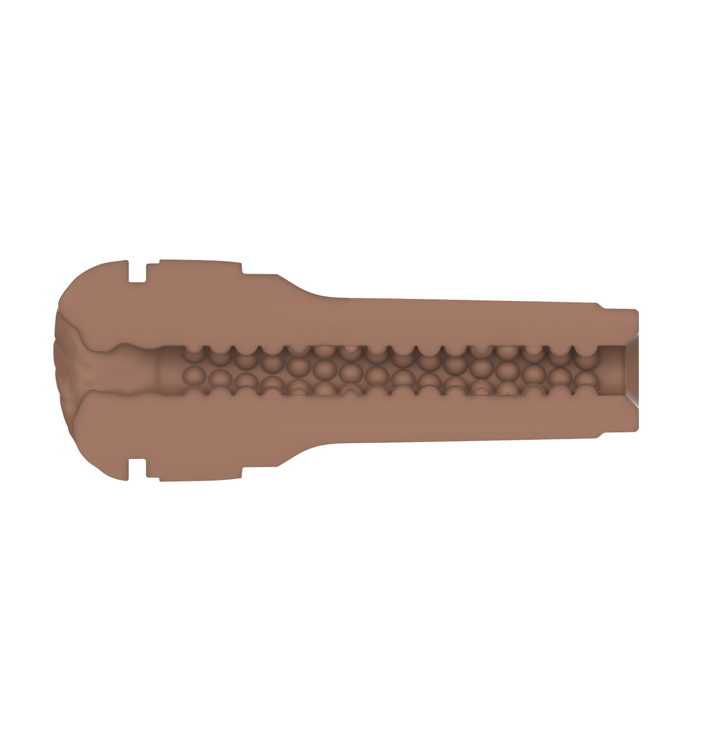 inside view of feel stroker mid brown 